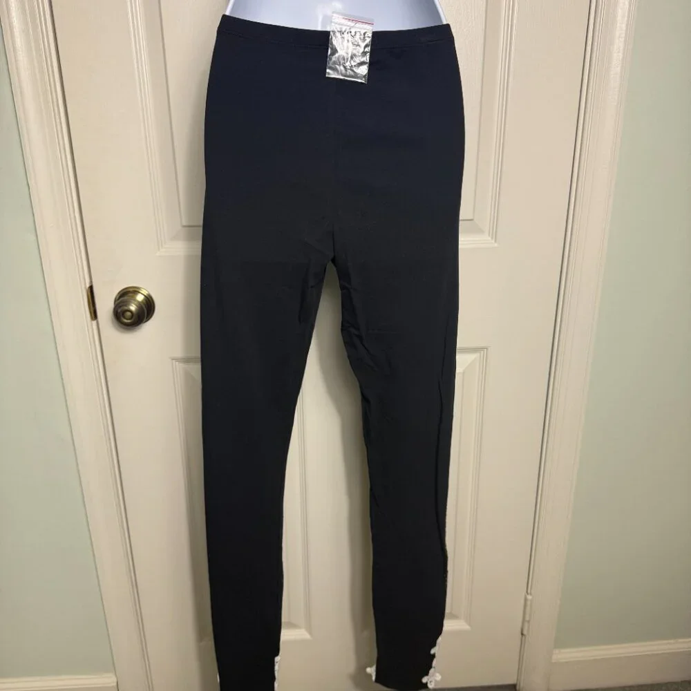 VENUS Black Embellished Lace Hem Leggings – Size XS (New with Extra Rhinestones) - Picture 3 of 6
